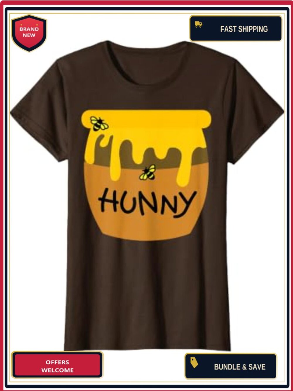 Funny Cartoon Honey Jar Graphic T-Shirt Classic Fit Halloween Costume Tee